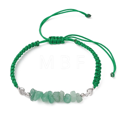Natural Gemstone Chips Bead Link Bracelets BJEW-JB13104-1