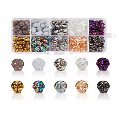 Craftdady 200Pcs 10 Style Electroplate Glass Beads Strands GLAA-CD0001-08-1