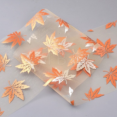 Autumn Theme Maple Leaf Deco Mesh Ribbons OCOR-I005-C02-1