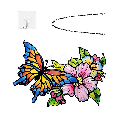 Butterfly Flower Iron Wall Art Decor PW-WGCB625-11-1