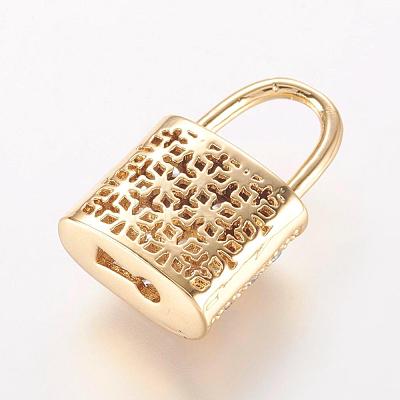 Brass Micro Pave Cubic Zirconia Pendants ZIRC-K060-08G-1