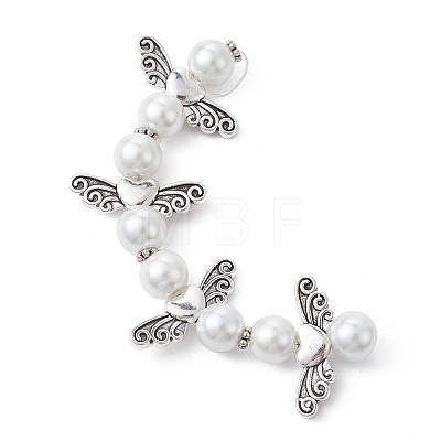 Angel Fairy Shape Glass Pearl Beads Strands AJEW-JB01180-01-1