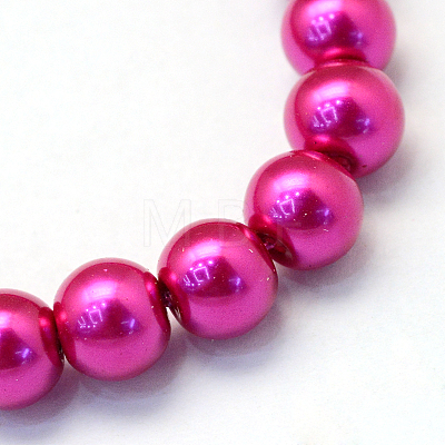 Baking Painted Pearlized Glass Pearl Round Bead Strands HY-Q330-8mm-17-1