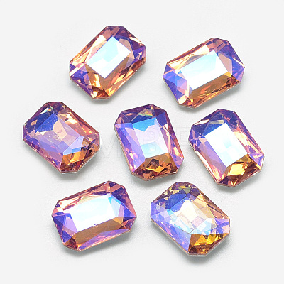 Pointed Back Glass Rhinestone Cabochons RGLA-T019-13x18mm-04-1