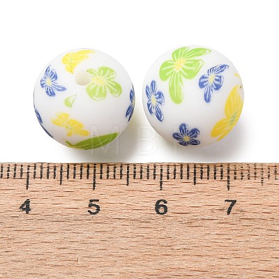 Food Grade Eco-Friendly Printed Silicone Beads SIL-A013-01A-25-1