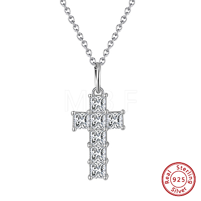 925 Sterling Silver Micro Pave Clear Cubic Zirconia Pendants SE-CBA9BBC-01P-1