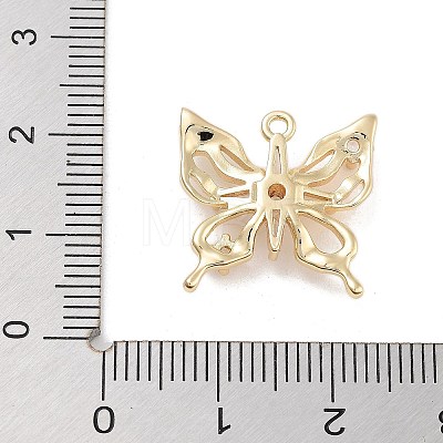 Brass Pave Clear Cubic Zirconia Pendants KK-Z061-14G-01-1