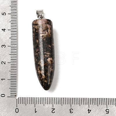 Natural Rhodonite Pointed Pendants G-F820-12H-1