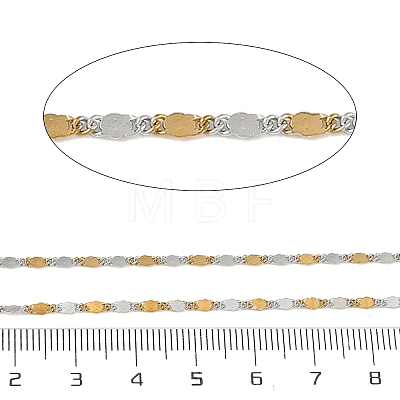 Two Tone 304 Stainless Steel Twisted Figaro Chains CHS-G052-01GP-1