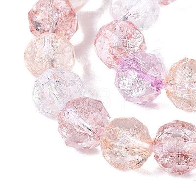 Transparent Crackle Glass Beads Strands GLAA-Q115-03A-1