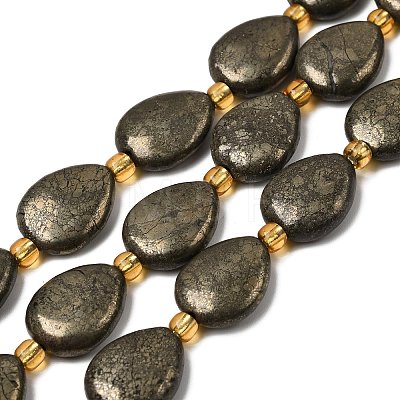 Natural Pyrite Beads Strands G-Z131-B01-01-1