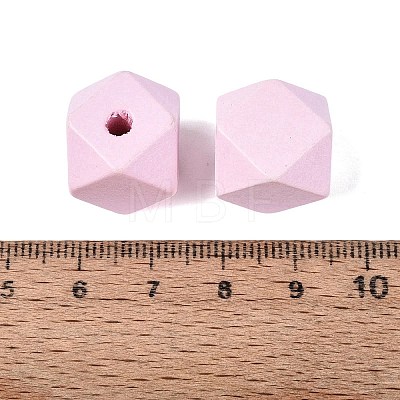 Spray Painted Wood European Beads WOOD-F017-07C-1