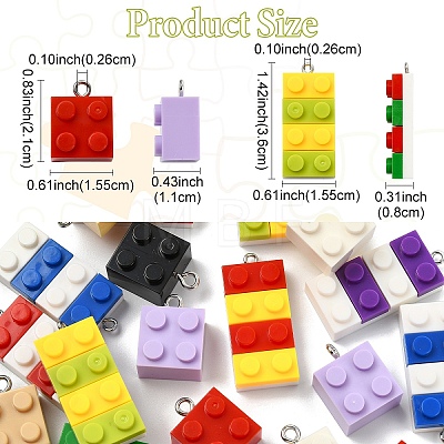 10Pcs Resin Pendants RESI-YW0004-62-1