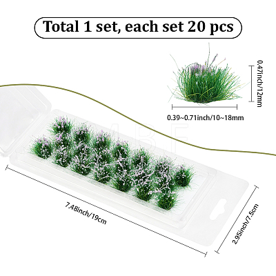 Resin Mini Grass Tufts AJEW-WH20120-10A-02-1