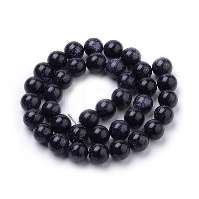 Synthetic Blue Goldstone Beads Strands G-S259-41-10mm-1