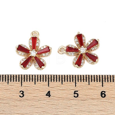 Rack Plating Brass Micro Pave Cubic Zirconia Pendants KK-C082-01G-03-1