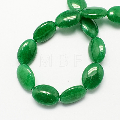 Flat Oval Gemstone Dyed Natural Malaysia Jade Stone Beads Strands X-G-S113-19-1