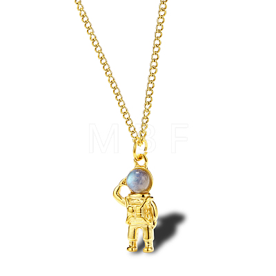 Fashionable Stainless Steel Astronaut Pendant Necklaces for Daily Wear YQ9634-2-1