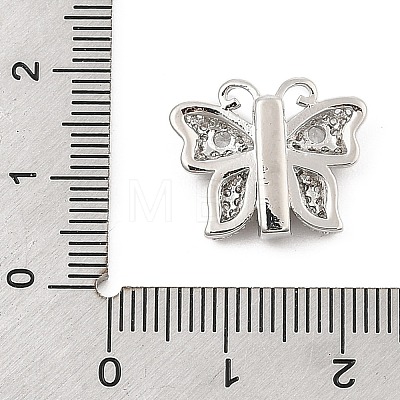 Brass Micro Pave Clear Cubic Zirconia Slide Charms ZIRC-I068-32P-1