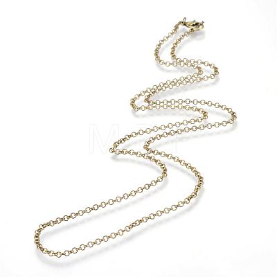 Iron Rolo Chains Necklace Making MAK-R017-45cm-AB-1