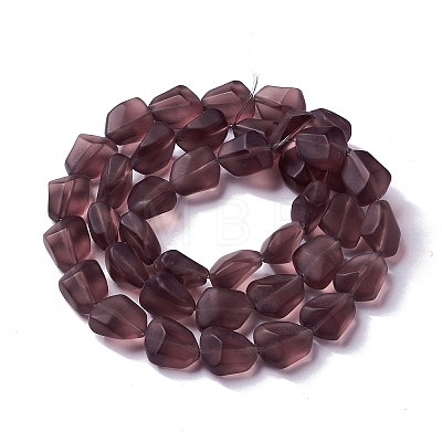 Transparent Frosted Glass Beads Strands FGLA-S001-M02-1