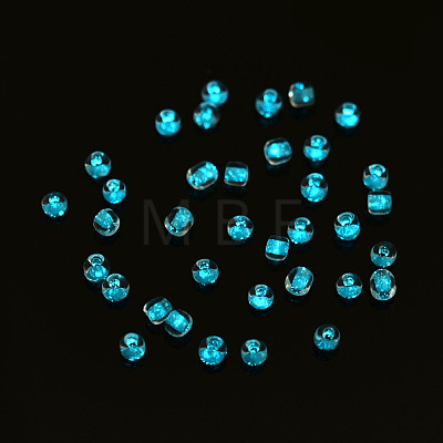 Glow in the Dark Luminous Transparent Glass Seed Beads SEED-YWC0001-01E-1