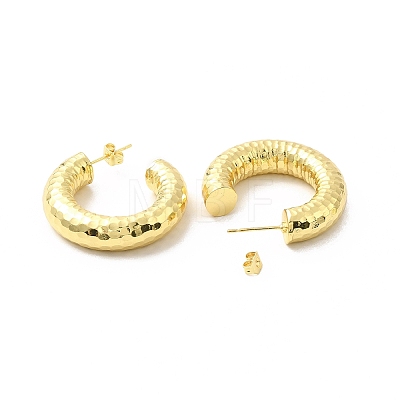 Brass C-shape Stud Earrings X-EJEW-G327-05G-1