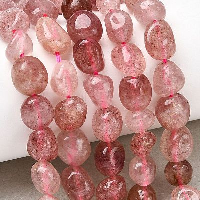 Natural Strawberry Quartz Beads Strands G-P601-A08-02-1