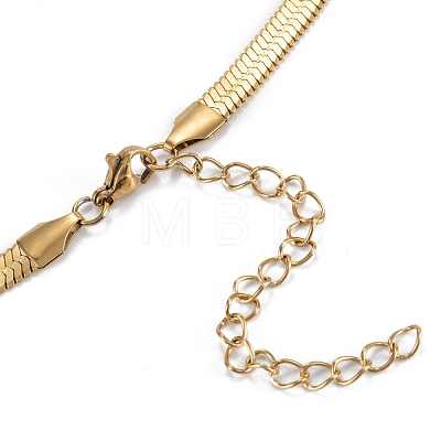 Vacuum Plating 201 Stainless Steel Herringbone Chain Necklaces NJEW-M187-06G-1