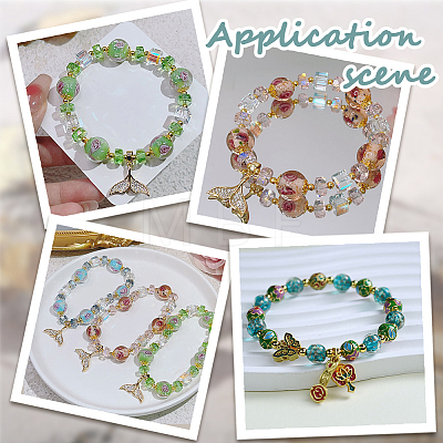 1 Strand Handmade Glod Sand Lampwork Beads Strands LAMP-PA0001-77C-1