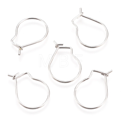 304 Stainless Steel Hoop Earrings Findings STAS-H436-02S-1