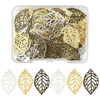 100Pcs 3 Colors Iron Filigree Joiners Pendants IFIN-FS0001-60-1
