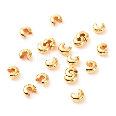 Brass Crimp Beads Covers X-KK-F824-036A-G-1