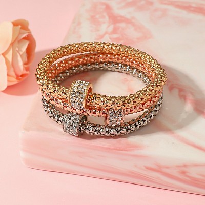 3Pcs Alloy Rhinestone Bangle Set FS-WG4938A-04-1