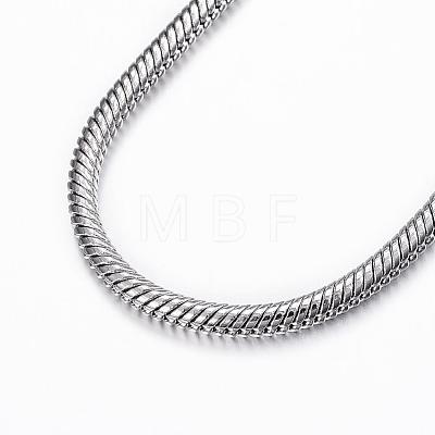 304 Stainless Steel Snake Chain Bracelets BJEW-H491-01P-1