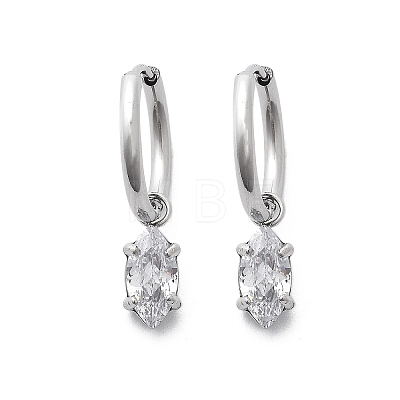 304 Stainless Steel Micro Pave Cubic Zirconia Hoop Earrings STAS-R004-04P-02-1