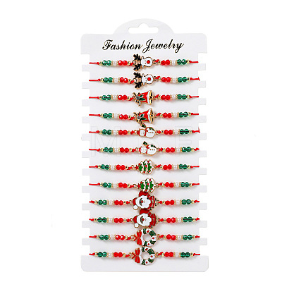 Christmas Alloy Enamel Pendant Link Bracelets FS-WG9F6E2-01-1