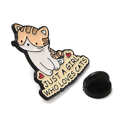 Cartoon Kitten Enamel Pins JEWB-K022-02B-EB-1