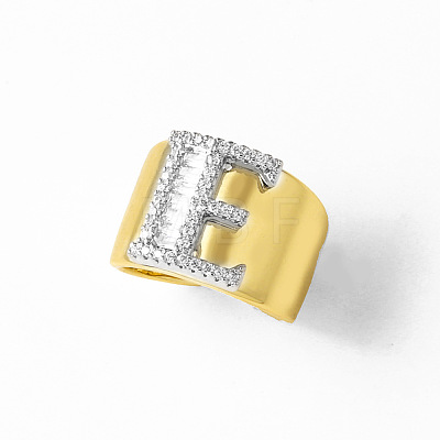 Brass Micro Pave Clear Cubic Zirconia Cuff Open Rings FS-WGA5D1D-05-1