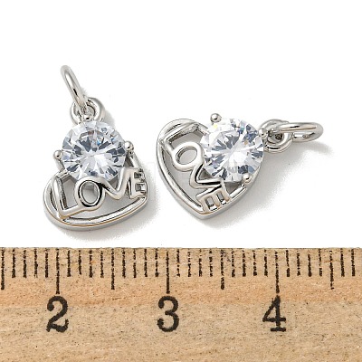 Brass Micro Pave Cubic Zirconia Pendants KK-K378-02P-1