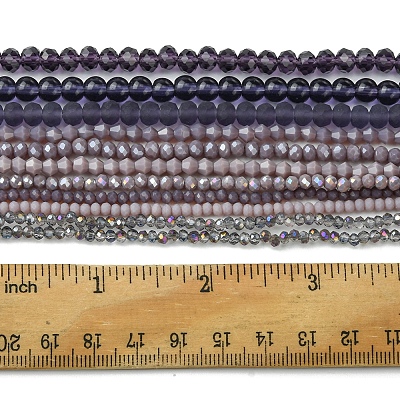 Electroplate Glass Beads Strands EGLA-FS0001-42F-1