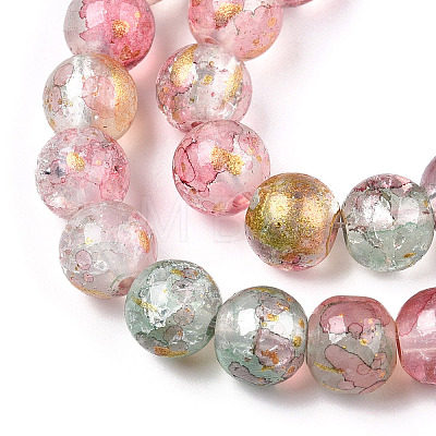 Baking Painted Crackle Glass Bead Strands DGLA-R053-05K-1