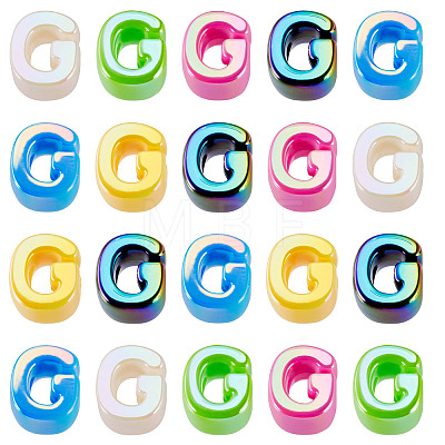 20Pcs UV Plating Opaque Acrylic European Beads OACR-TADJ0001-16G-1