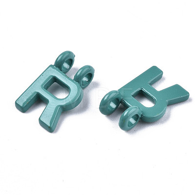 Spray Painted Alloy  2-Loop Link Pendants X-PALLOY-T075-48R-RS-1