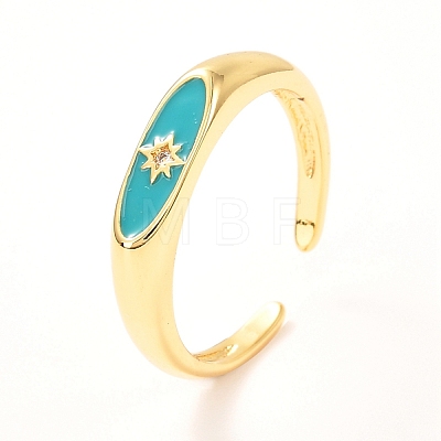 Horse Eye Golden Enamel Rings for Women KK-G404-16-1