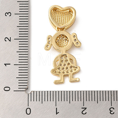 Rack Plating Brass Micro Pave Cubic Zirconia Pendants KK-L220-018G-02-1