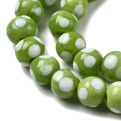 Handmade Lampwork Beads LAMP-D002-8mm-01B-1