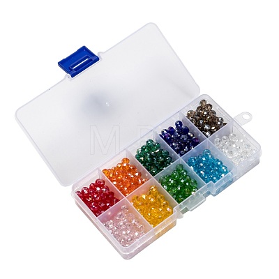 10 Colors Electroplate Glass Beads EGLA-X0006-01B-8mm-1