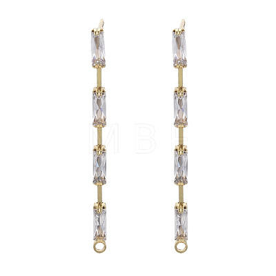 Brass Clear Cubic Zirconia Stud Earring Findings KK-N232-13-NF-1