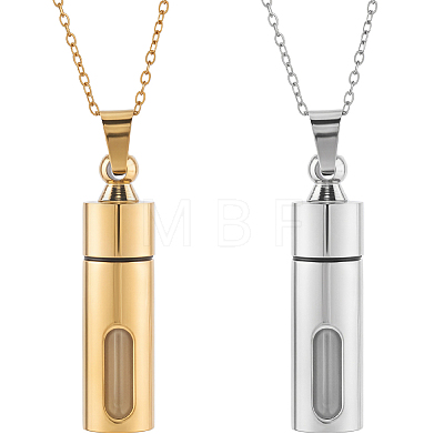 2Pcs 304 Stainless Steel Perfume Bottle Pendants DIY-WR0005-50-1